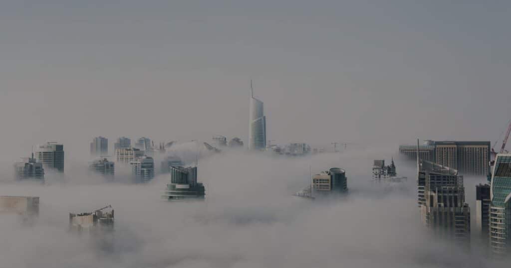 sky view of Dubai landscape